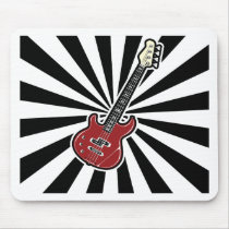Electric guitar and psychedelic background mouse pad