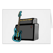 electric guitar bass and amp cards