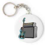 electric guitar bass and amp key chain