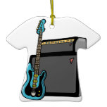 electric guitar bass and amp christmas tree ornament