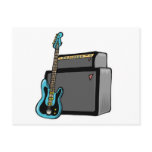 electric guitar bass and amp postcard