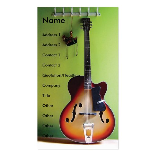 Electric Guitar Business Card (front side)