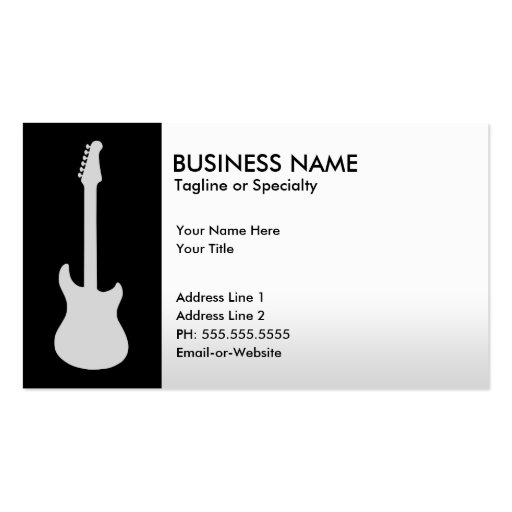 electric guitar business card templates (front side)