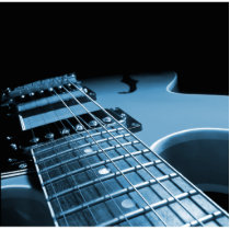 Electric Guitar Close Up - Blue photo sculptures