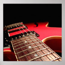 Electric Guitar Close Up - Original Red Print