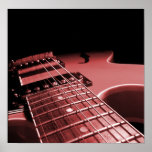 Electric Guitar Close Up - Red Poster