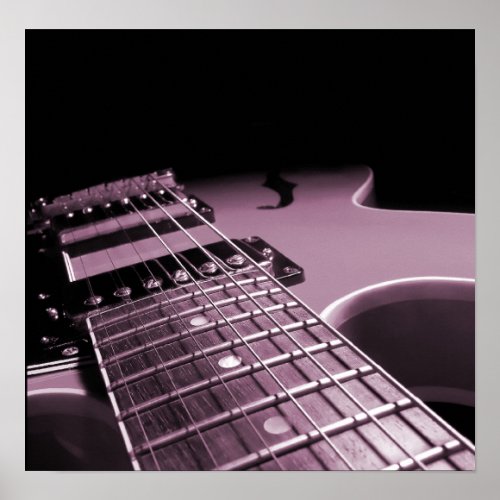 Electric Guitar Close Up - Soft Pink print