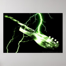 ELECTRIC GUITAR green Posters