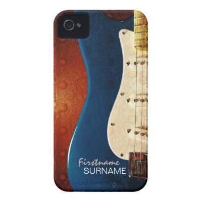 Electric Guitar Grunge Custom Name iPhone 4 Case