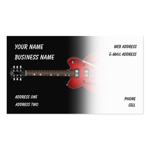 Electric Guitar - Music Business Card