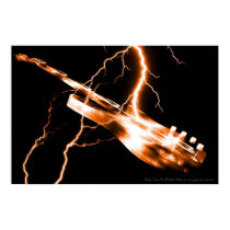 ELECTRIC GUITAR orange posters