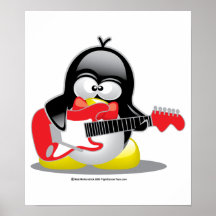 Electric Guitar Penguin Posters