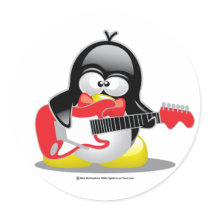 Electric Guitar Penguin stickers