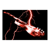 ELECTRIC GUITAR red posters