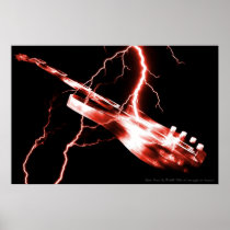 guitar, guitars, electric, lightning, rock, music, instrument, instruments, band, country, light, stringed instruments, Poster with custom graphic design