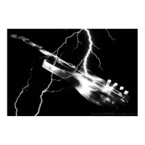 ELECTRIC GUITAR white posters