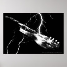 ELECTRIC GUITAR white Poster