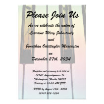 electric keyboard with rainbow overlay personalized invitation