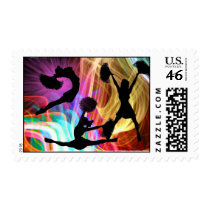 Electric Laser Show Cheerleaders Stamp