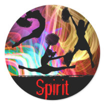 Electric Laser Show Cheerleaders Round Sticker