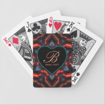 Electric Light Geometry Personalized Heart Cards playing cards