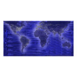 electric light world map photo greeting card
