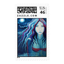 Electric Moon postage by SusanRodio Electric Moon postage