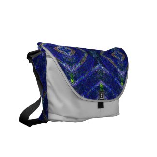 Electric Nature Blue Abstract Messenger Bag