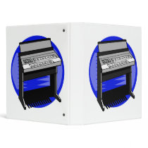 Electric Organ Blue Background Music Graphic Vinyl Binders