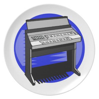 Electric Organ Blue Background Music Graphic