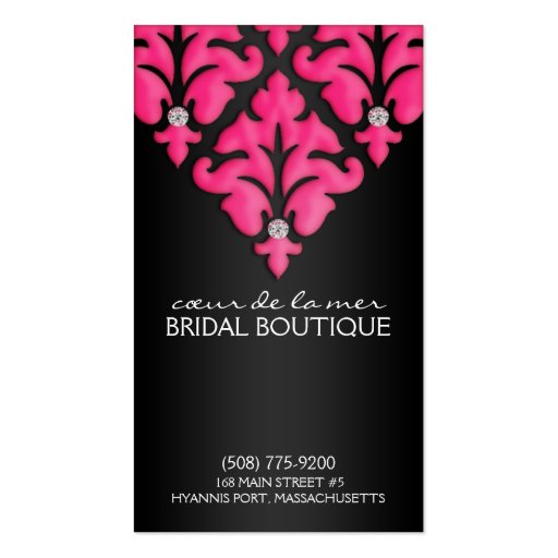 Electric Pink Diamond Damask Appointment Cards Business Card Templates (front side)