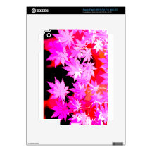 Electric pink Japanese maple (rasterized) iPad 3 Skins