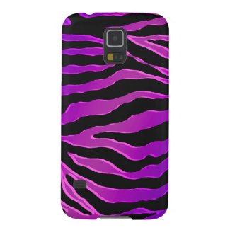 Electric Pink  Purple Glitter Zebra Galaxy S5 Case