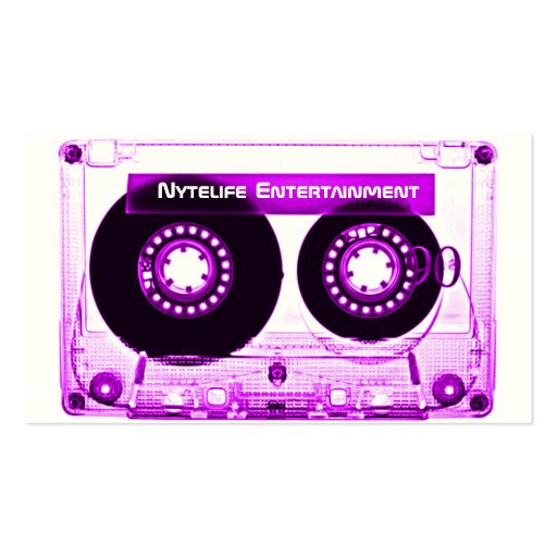 Electric Purple Mixtape Business Card Template (front side)