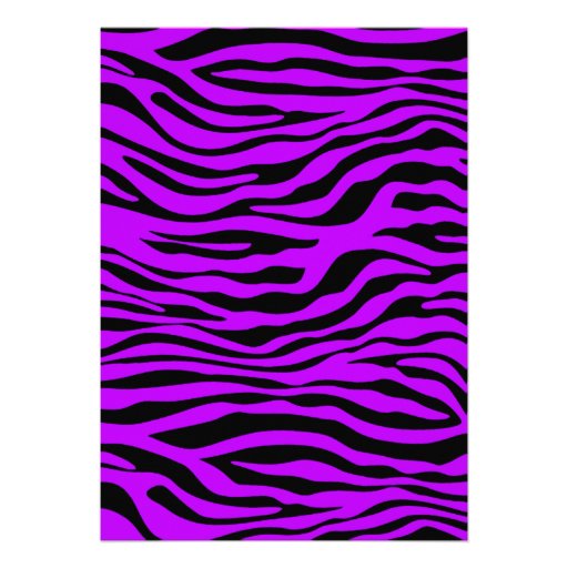Electric Purple Zebra Stripes; Figure Skating Invitation