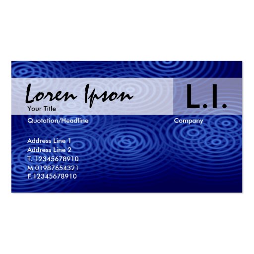 Electric Rain - Blue Business Card (front side)