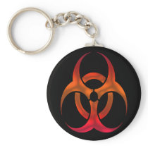 Electric Red Bio Hazard Key Chains