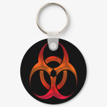 Electric Red Bio Hazard keychains