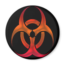 Electric Red Bio Hazard Refrigerator Magnet