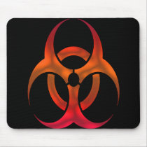 Electric Red Bio Hazard Mouse Pads