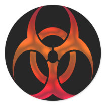 Electric Red Bio Hazard Stickers