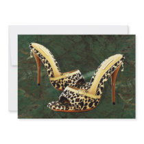 Electric Slide in Leopard Personalized Invite