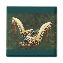 Electric Slide in Leopard Refrigerator Magnets