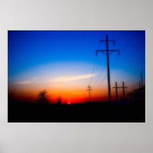 "Electric Sunset" - Photo Landscape on Canvas Posters