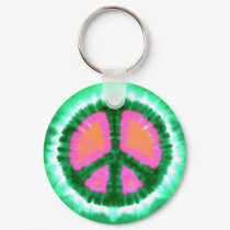 Electric Tie-Dye Peace Sign keychains by makelovenotwar Electric Tie-Dye Peace Sign keychains