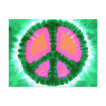 Electric Tie-Dye Peace Sign postcards