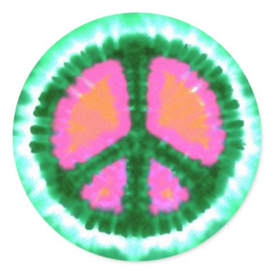 Electric Tie-Dye Peace Sign Sticker by makelovenotwar