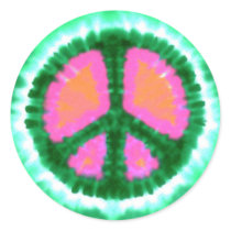 Electric Tie-Dye Peace Sign stickers by makelovenotwar Electric Tie-Dye Peace Sign stickers