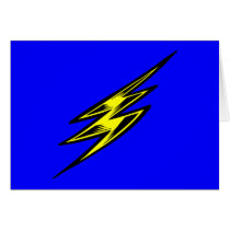 Electric Yellow Lightning Bolt Greeting Cards