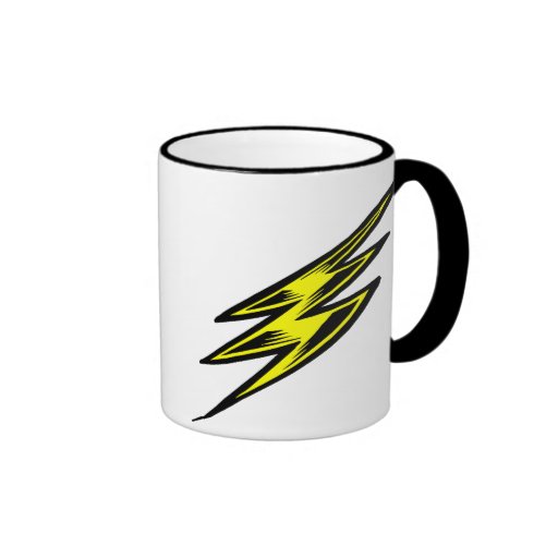 Electric Yellow Lightning Bolt Coffee Mugs